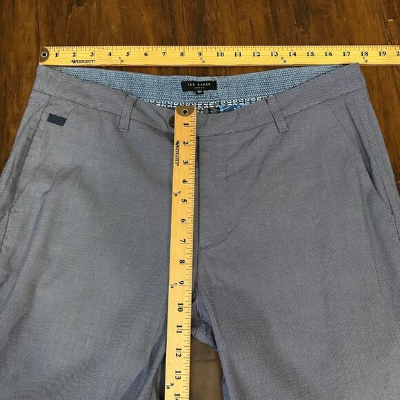 TED BAKER LONDON Pants Gray Straight Leg Cotton Stretch Preppy Office - Picture 11 of 13